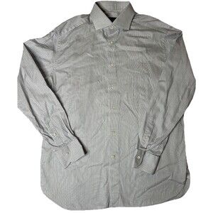 Ermenegildo Zegna Mens Dress Shirt 17 43 Striped Classic White Business